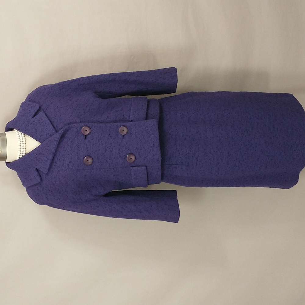 Vintage 50's - 60's Purple Suit Bouche Chenille Skirt & Jacket sz 2-4 Classic